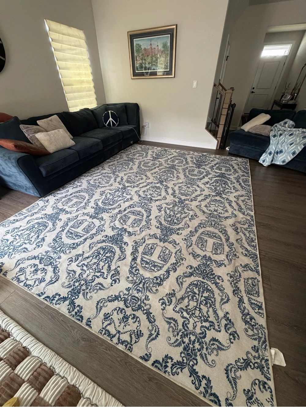 Ruggable Darkside Damask delft blue • Flat Woven rug 9x12